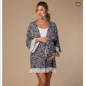 Pinkblush Gray Leopard Robe